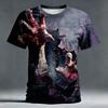 Halloween Men's Skull Optical Illusion 3D T Shirt Short Sleeve T shirt 3D Print Crew Neck Shirt Horror Club Party Streetwear