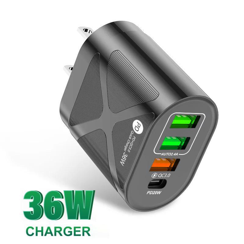 PD33W QC3.0 65W GaN Multi-Port Fast Charger with US Plug