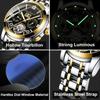 POEDAGAR Automatic Mechanical Watch Men Tourbillon Skeleton Wristwatch Calendar Week Display Leather Strap