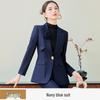 Korean Style Women's Red Slim Fit Suit Jacket, Long Sleeve, Petite, Formal Wear 2025
