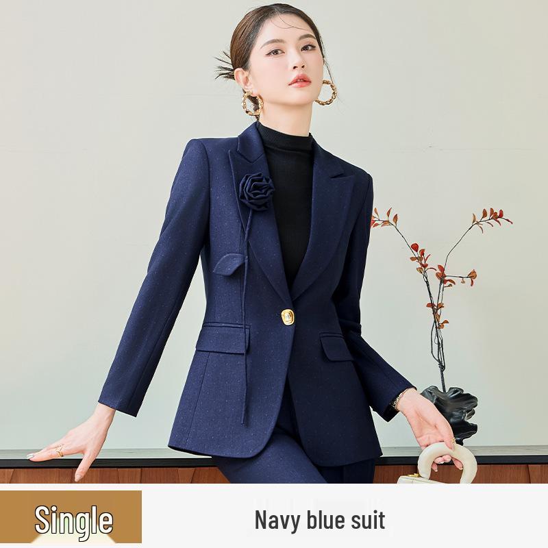 Korean Style Women's Red Slim Fit Suit Jacket, Long Sleeve, Petite, Formal Wear 2025