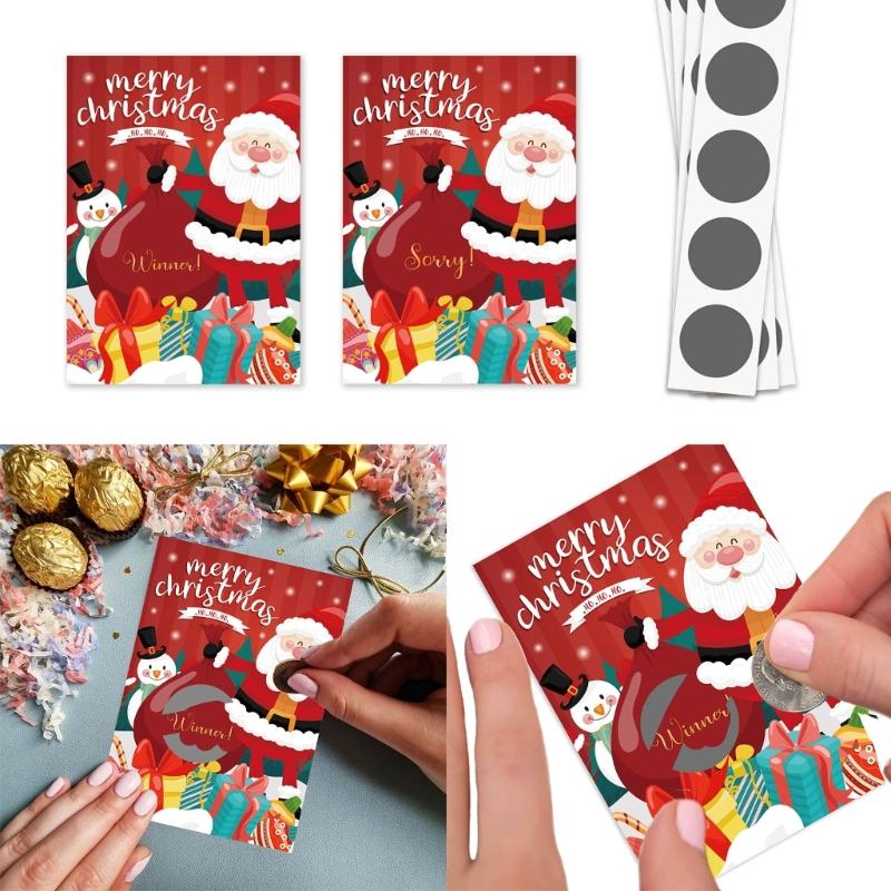 24 Stück/Set Festliches Partyspiel Rubbelkarten Überraschungs-Enthüllung für Weihnachtsfeiern