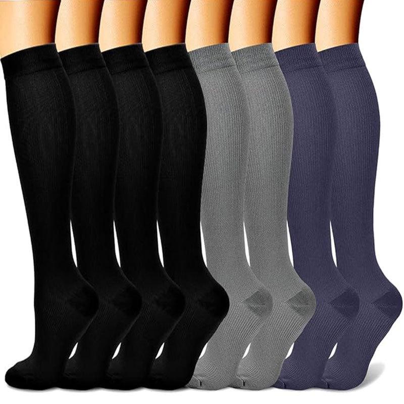 Compression Knee-high Socks Set for Running and Sports - Graduated Support, Multiple Pairs (3/4/6/8)