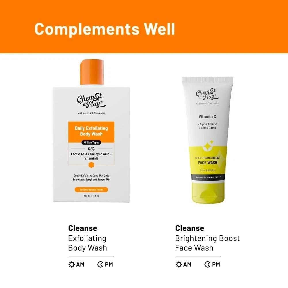Chemist At Play Exfoliating Body Wash 236ml Vitamin C Facewash 100 Ml