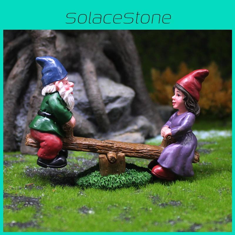 Resin Dwarf Figurine With Dwarves Seesaw For Festive Home Decoration And Gifts