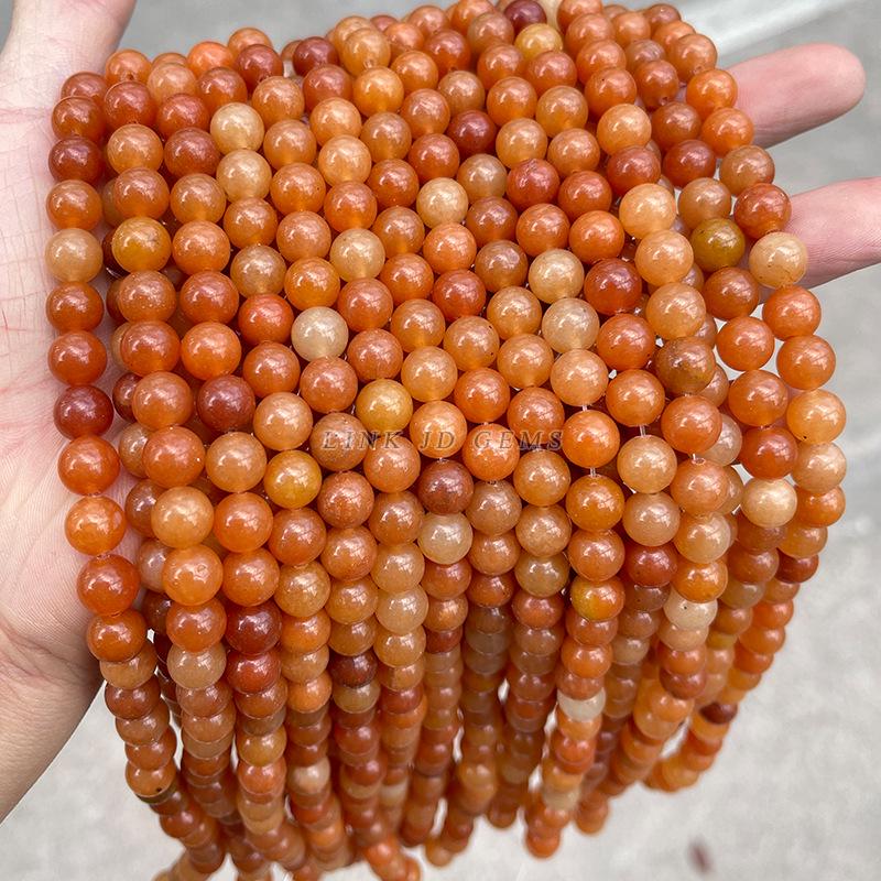 Jinde Jewelry Natural Red Aventurine Round Beads for Handmade DIY Bracelets and Accessories.