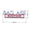 BAD ASS  Edition Metal Car Stickers Applicable to Car Fender Bumper Rear Window Full Body Outline BAD ASS Logo Metal Badge