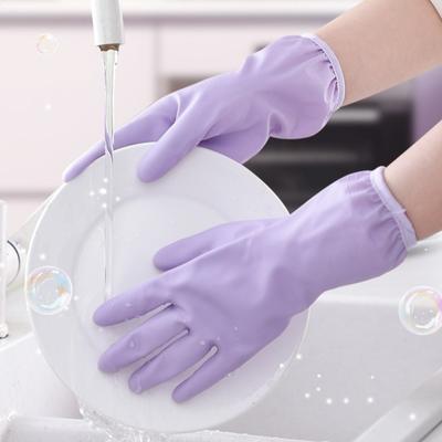 Luva de Borracha Impermeável com Tira Elástica Luva de Látex para Cozinha Luva Espessa para Lavar Louça Doméstica