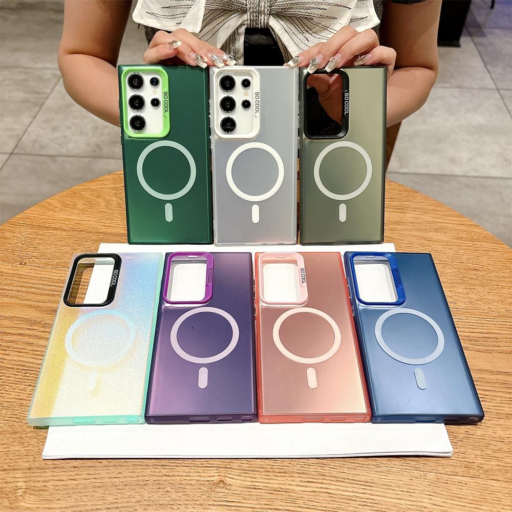 Luxury Laser Protective Magnetic Phone Case For Samsung S25 S23 S24 Ultra S22 Plus S21 FE Note 20 A55 A54 A53 For Magsafe Cover