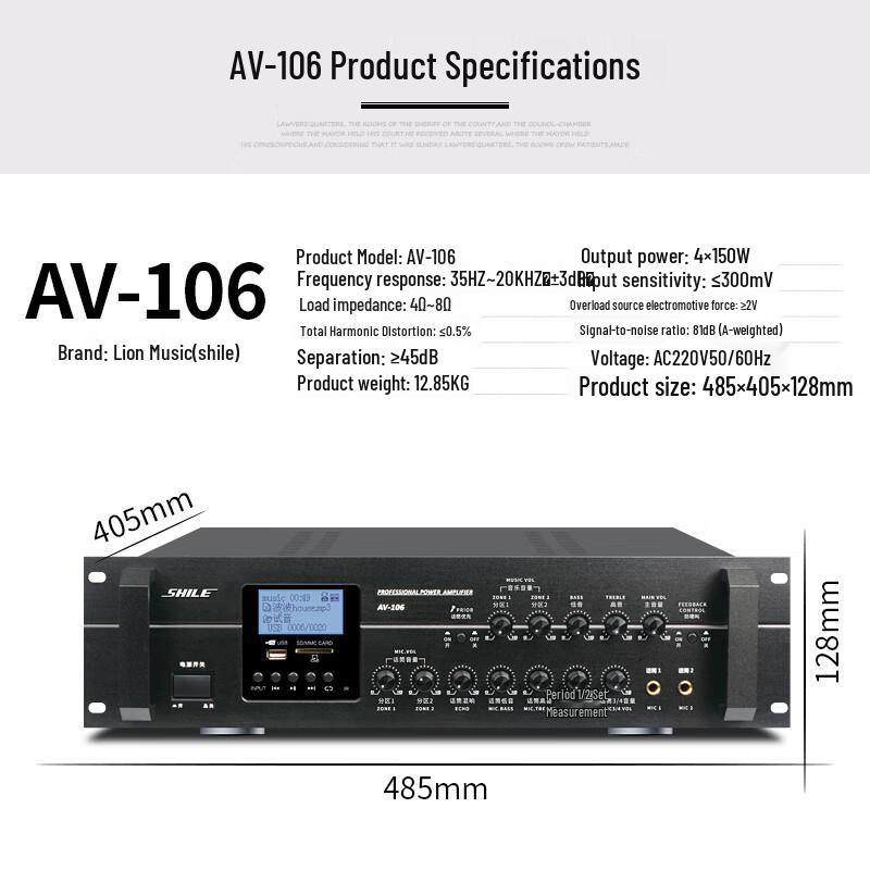 SHILE Conference Room Audio System CN Plug (adapter Included)