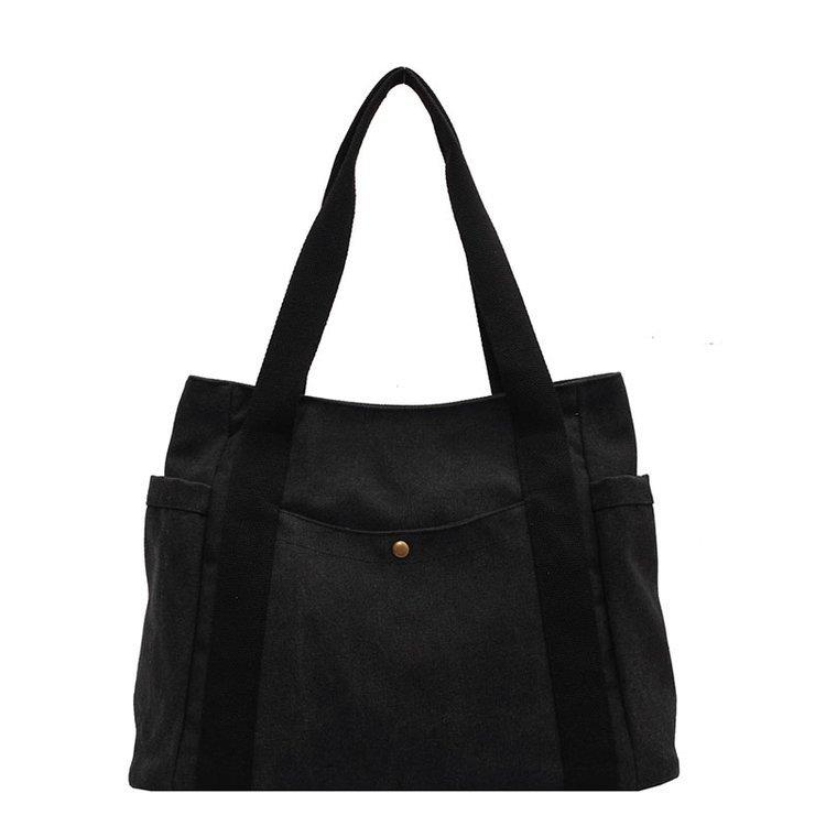 Vintage Simple Shoulder Bag Women'S Casual Solid Color Large-Capacity Messenger Bag Japanese Harajuku Shoulder Bag