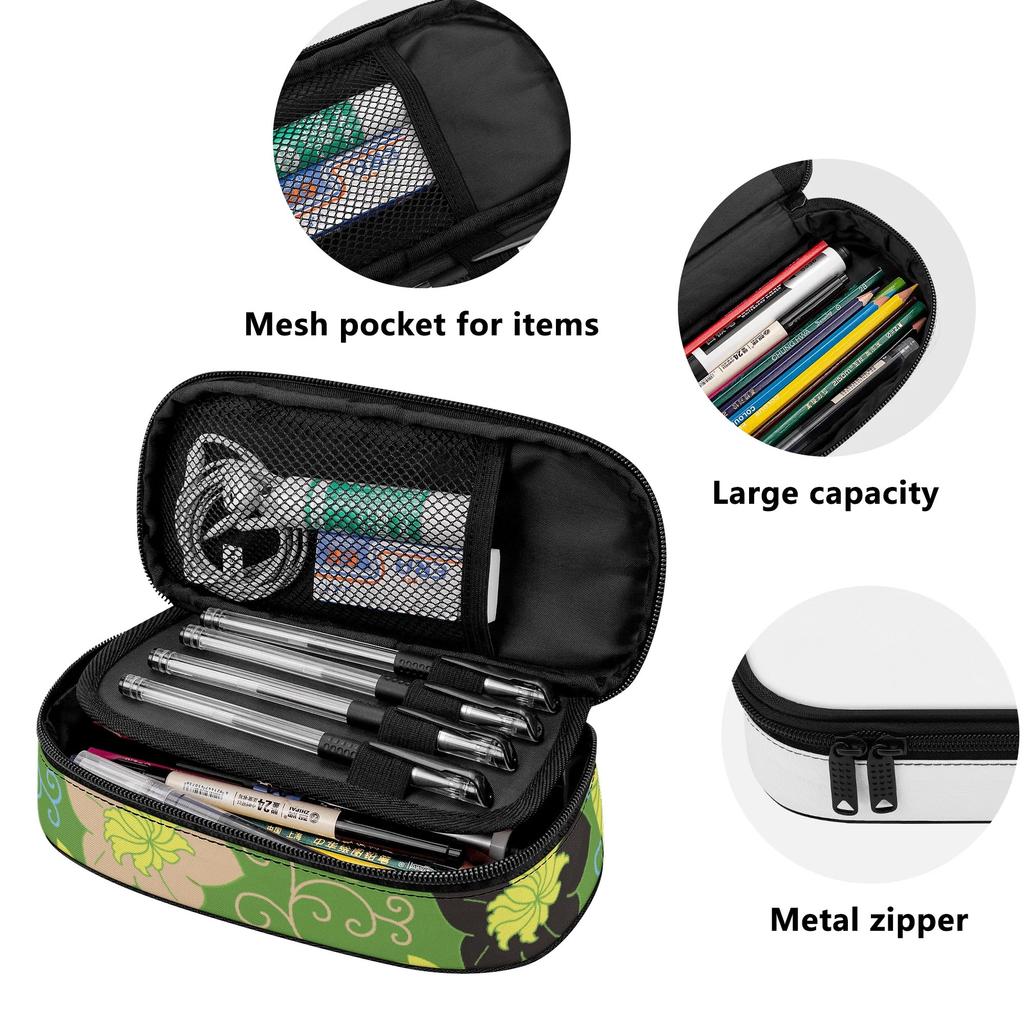 Pencil Pouch Roomy Interior Zipper Closure 300D Polyester with Pen Slots Mesh Pocket and Spacious Main Compartment for Students