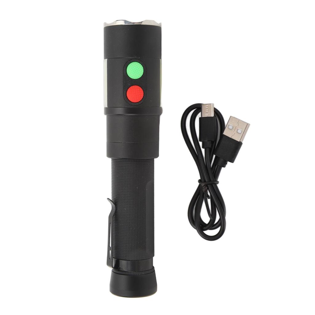Self Defense Rechargeable Flashlight with 128dB Alarms Aluminum Alloy 2200mAh IPX4 800 Lm Bright Flashlight for