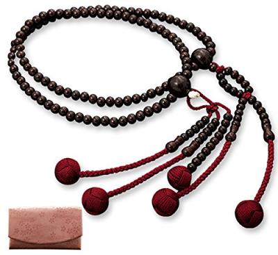 Kyoto Buddhist Altar Hayashi Prayer Beads Nichiren Sect Shak0 Rosewood Official Ceremony Bag Kyoto Prayer Beads (For Women) [Bead Set] SW-040