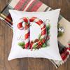Christmas Kids Bedroom Cushion Cover Christmas 26 Letter with Santa Claus Couch Pillow Cover Xmas Party Decor  Presents for Famliy Kids