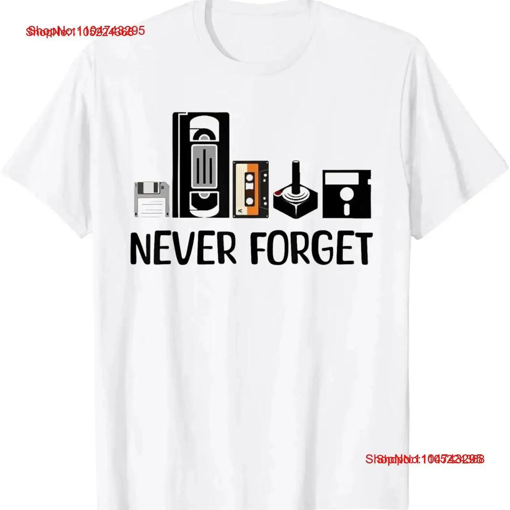 Never Forget Cassette Tape VHS Gamer Old School T Shirt Vintage Washed Versatile Streetwear Soft Graphic Casual Stylish