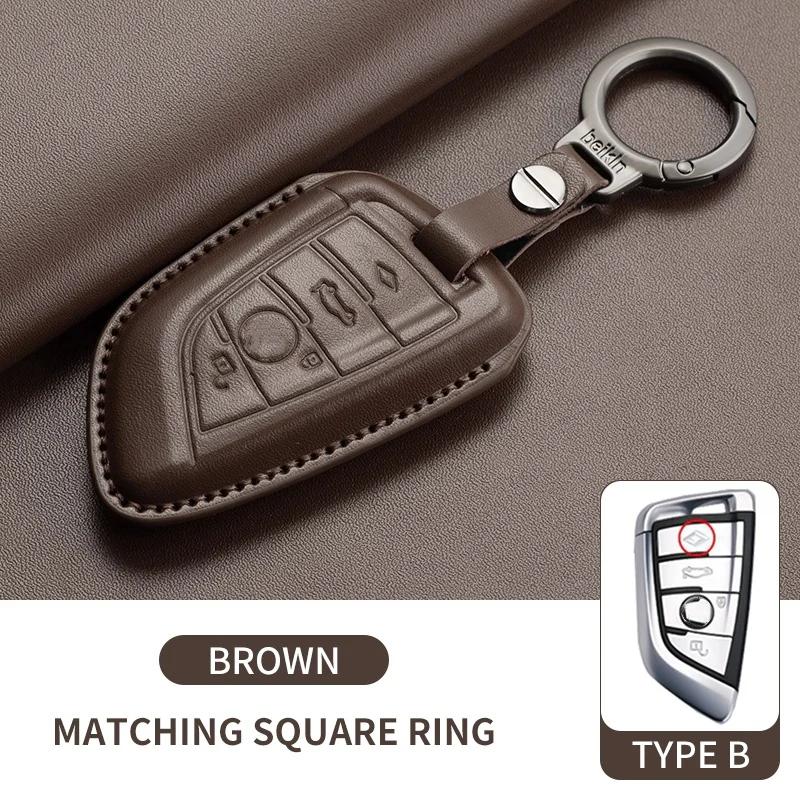 Leather Car Key Case Cover For BMW 3 4 5 6 Series X1 X2 X3 X4 X5 F10 F20 M3 M4 E34 E36 525 320i 2025 Key Shell Car Accessories