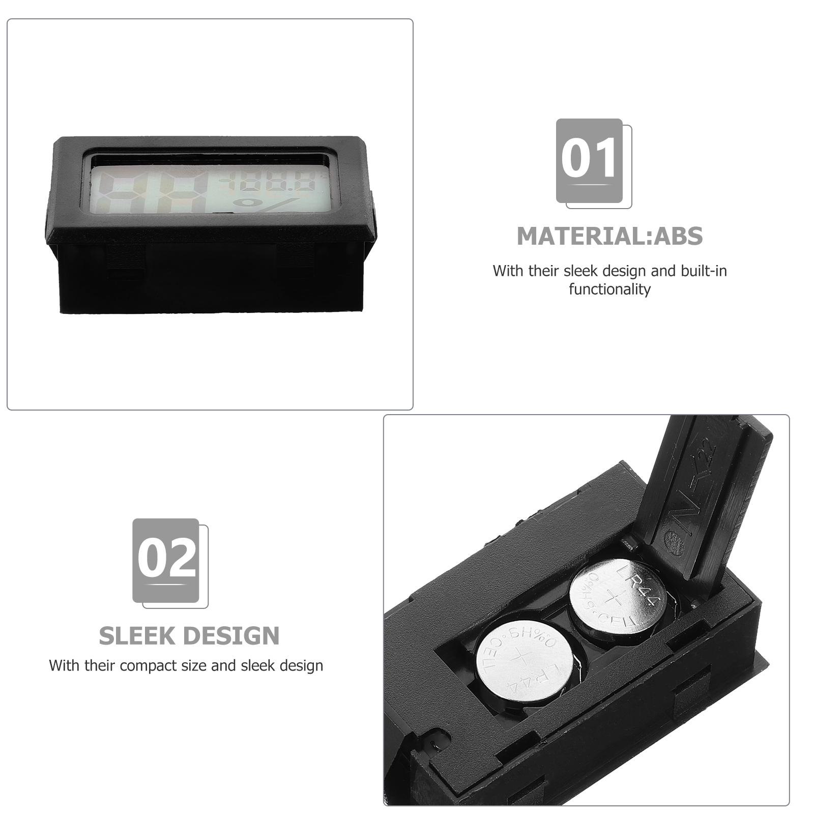 

3 Pcs Mini Hygrometer Thermometer Weather Hygrometers Indoor Hydrometer Digital for Jars Plants Built-in Science Hydrometers