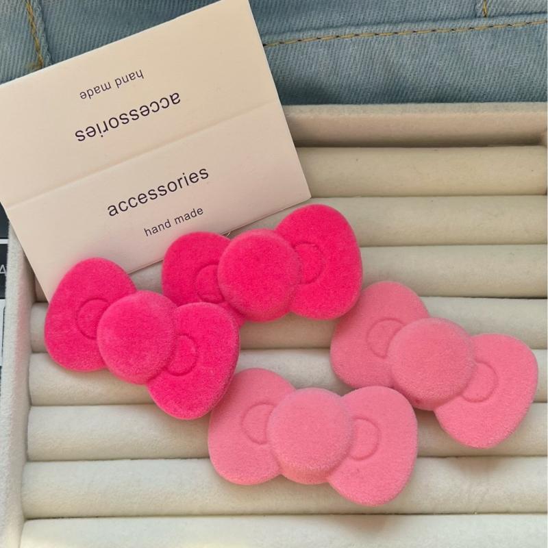 2Pcs Sweet Pink Bow Star Hairpin for Girls Women Y2k Korean Style Heart Hair Clip Barrette Side Clip Headwear Hair Accessories