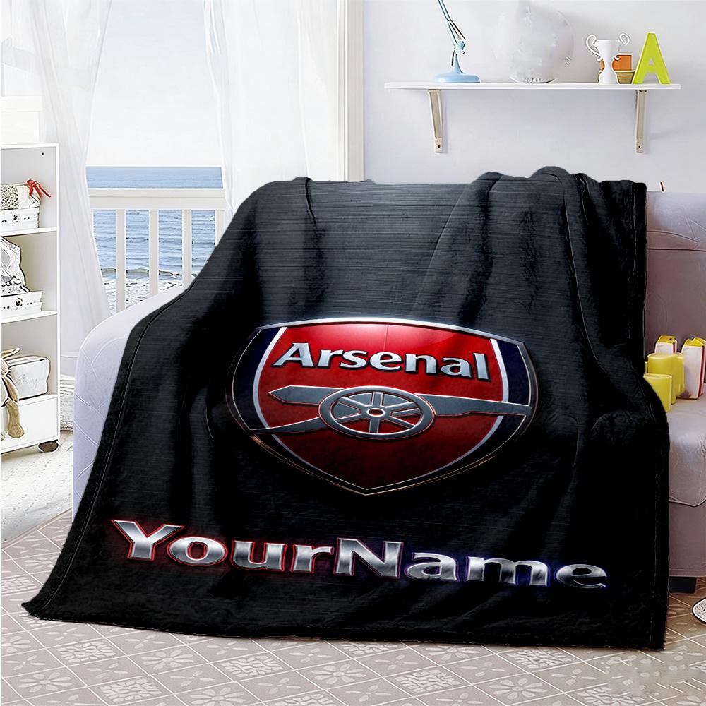 Arsenal Personalized Name Blanket Cozy Personalized Blanket Soft & Cozy for Livingroom Couch Office Chair Bed Ideal for All Seasons