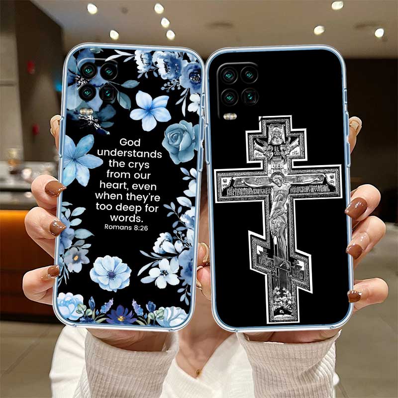 UP14 Bible verse Jesus Cross Transparent Phone Case for Motorola Moto Edge 20 30 40 50 S30 Fusion Ultra Pro Neo Lite + G200 G23