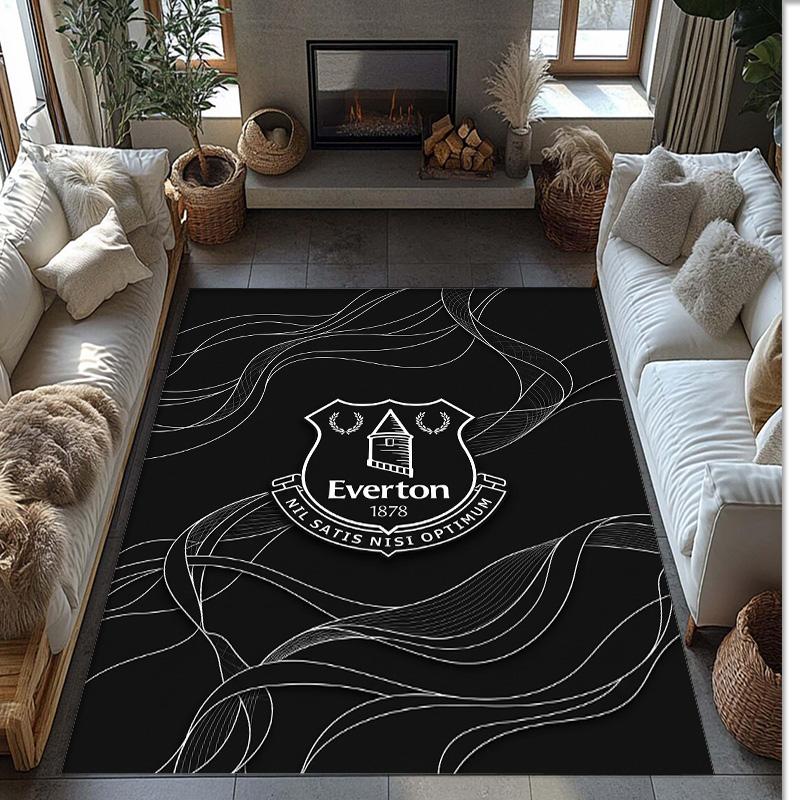 Tappeto in Velluto di Cristallo con Stampa Calcio Everton, Comodo Assorbente d'Acqua Antiscivolo Tappeto per Pavimenti Interni