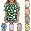 Kids Animal Print Crew Neck Short Sleeve Casual Loose Fit T Shirt Top Comfortable Soft Fabric Suitable for Everyday Wear