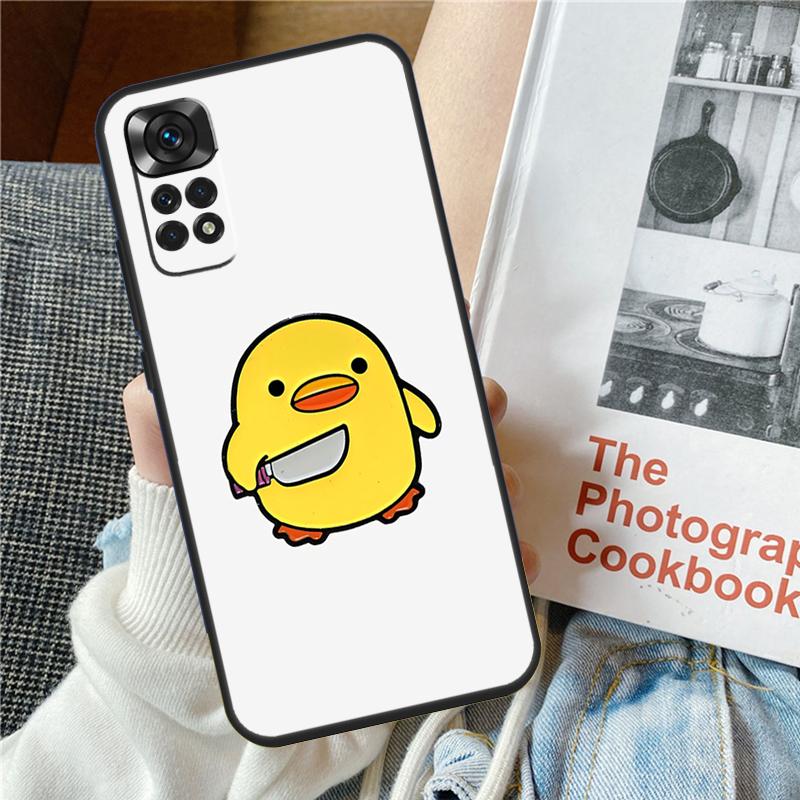 Cartoon Duck Knife Case For Xiaomi Redmi Note 11 8 9 10 12 Pro 12S 11S 10S 9S Redmi 12 9C 10C 12C 13C Cover