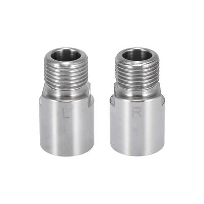 X AUTOHAUX Bisiklet Pedalı Uzatma Adaptörü Uzatılmış Pedal Ara Parçası Sol ve Sağ 14mm Dişli Pedal Bisikleti MTB BMX Yol Sokak Bisikleti Gümüş Ton