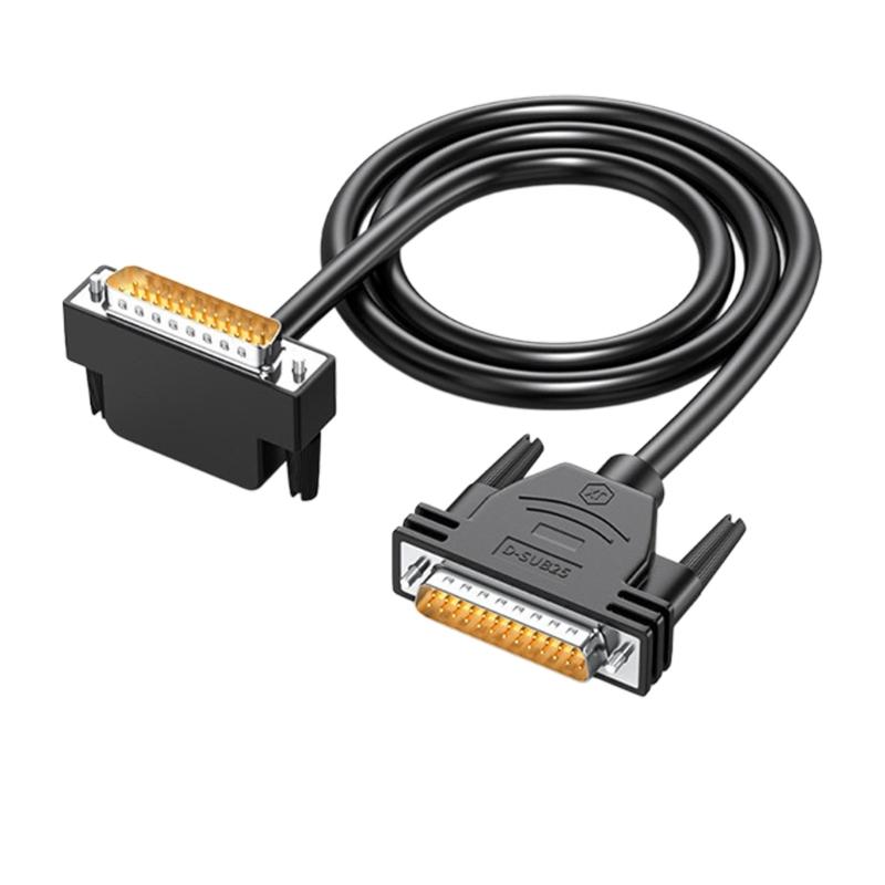 DB25 Male To Male Right Angle Connector Cable With Gold Plated Pin For Printer Scanner And External Storage Devices