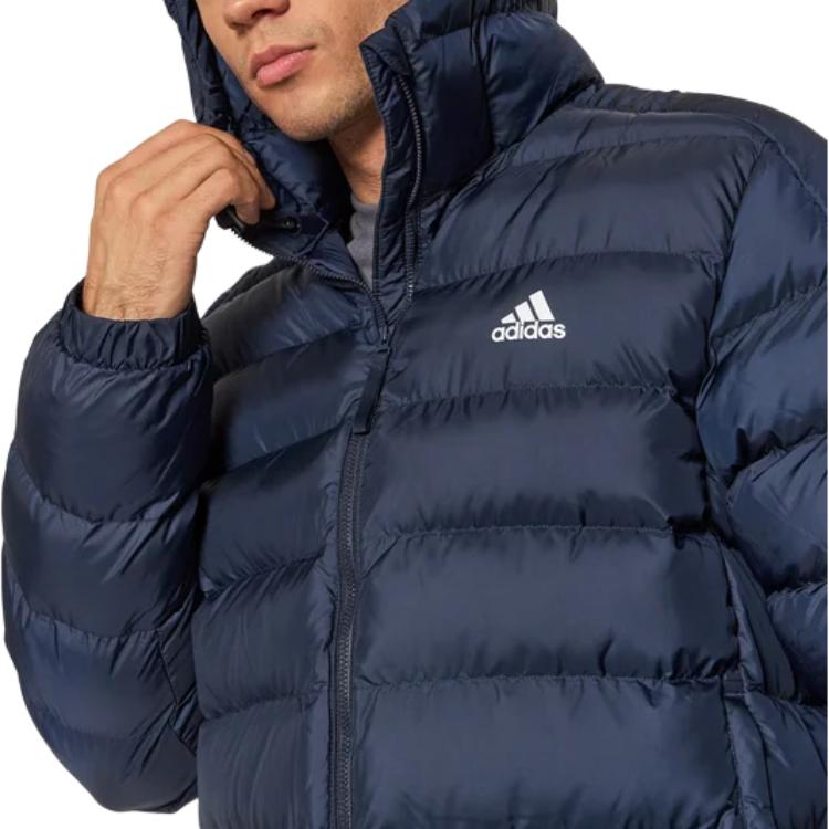 adidas Drei Streifen Buchstaben Logo Bedruckte Kapuzenjacke Langarm Herrenjacke Marineblau GT1686