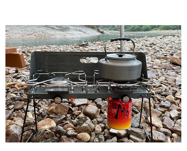 CLS Portable Folding Double-Burner Gas Camping Stove