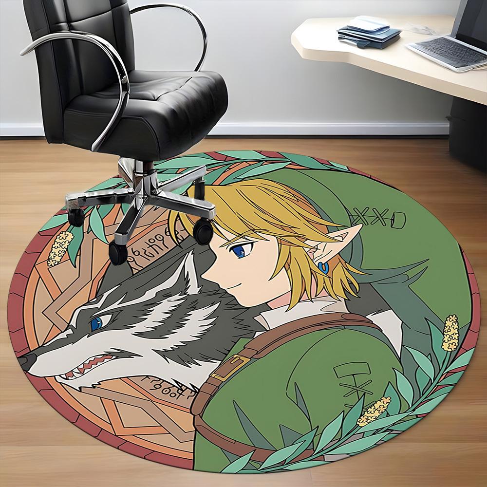1pc Legend Zelda Office Round Area Rug, Bedroom Living Room Home Decor, Room Deco, Offic a1016228