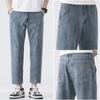 Summer Trend New Tencel Cotton Denim Thin Wide-leg Style Loose Straight High-end Soft Eight-quarter Pants Fashion