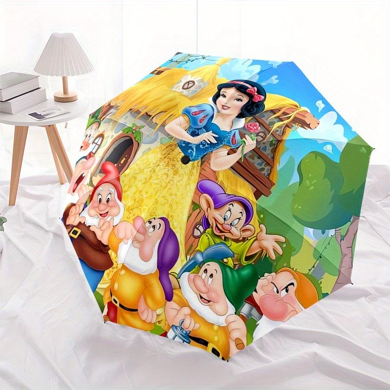 Snow White,Dwarfs Automatic Opening and Closing Umbrella - 8-rib Reinforced Folding Design, Lightweight and Portable, Suitable for Daily Bus