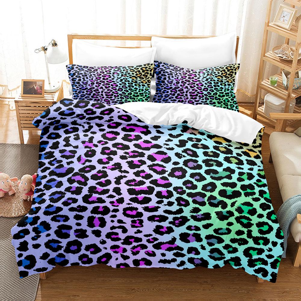 3D Digital Printing Leopard Print Series Three-Piece Set To Print Bedding Kit