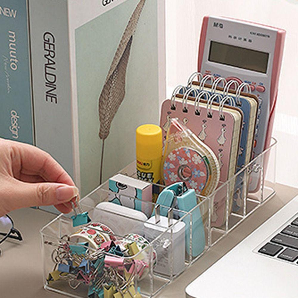 Transparent Stationery Finishing Box Plastic Sticky Note Sorting Box Charging Line