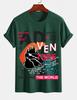 Unisexs Pure Cotton Solid Color Tshirt With Adventure World Exploration Print Crew Neck Short Sleeve Outdoor Street Casual Top