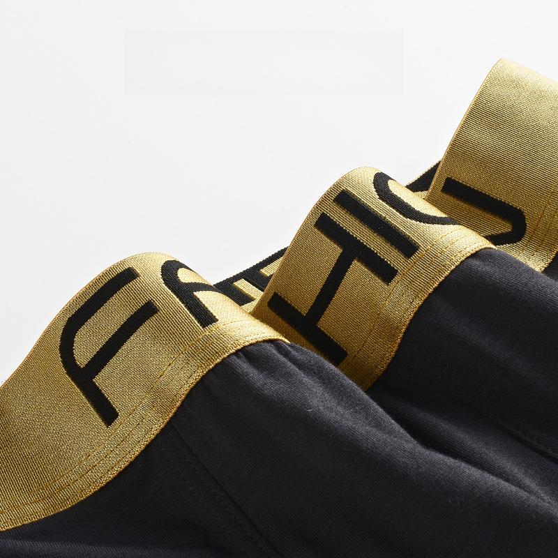 4pcs Middle Waist Men's Underwear Solid Color Comfortable Breathable Flat Corner Pants Sweat Absorbing Breathable Square Corner Pants Boxer Brief