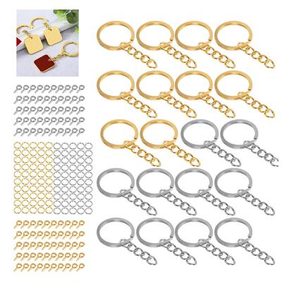 220pcs Gold DIY Keychain Rings Silver Keychain Rings Kit Split Keychain Rings Jewelry Making