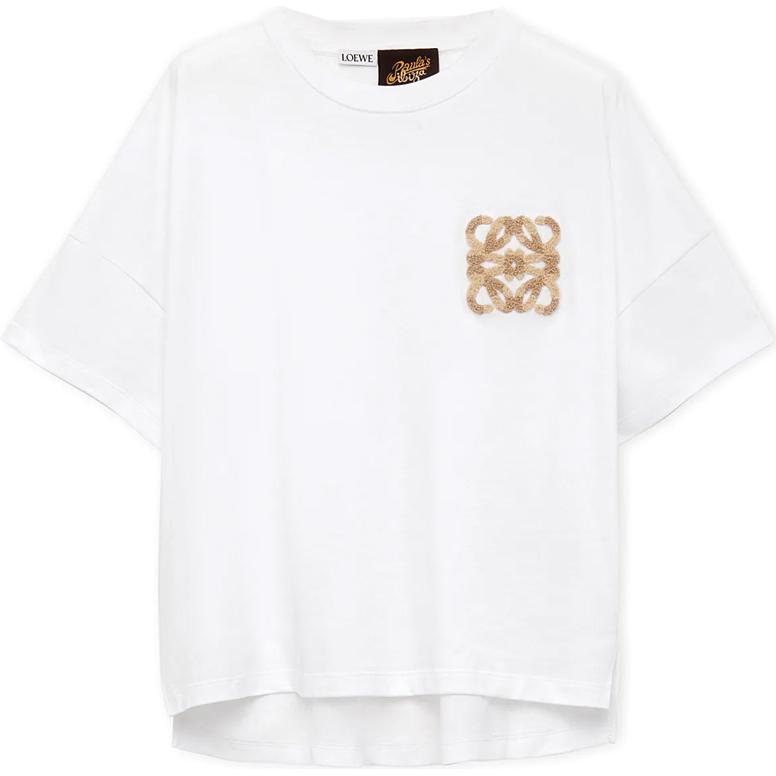 

Белая женская футболка Loewe свободного кроя S616Y22X59-2100 M