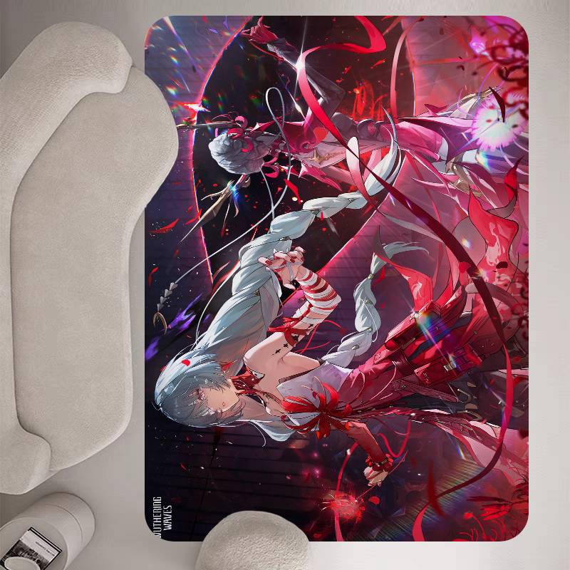 Game Wuthering Waves Bathroom Mat Anti-slip Absorb Water Long Strip Cushion Bedroon Mat Welcome Doormat