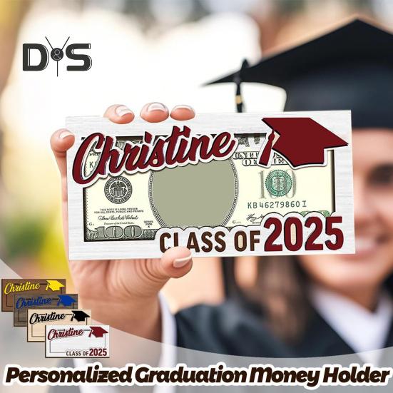 Graduation Gift Money Holder Wooden Class of 2025 Cash Holder Graduation Cash Gift Holder Keepsake for High School College University Graduates