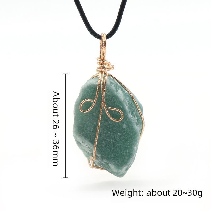 Citrine and Amethyst Wire Pendant Necklace with Pink, White, and Fluorite Aventurine Stones