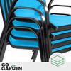 Metal garden chairs for terrace balcony garden armchair blue 4 pcs