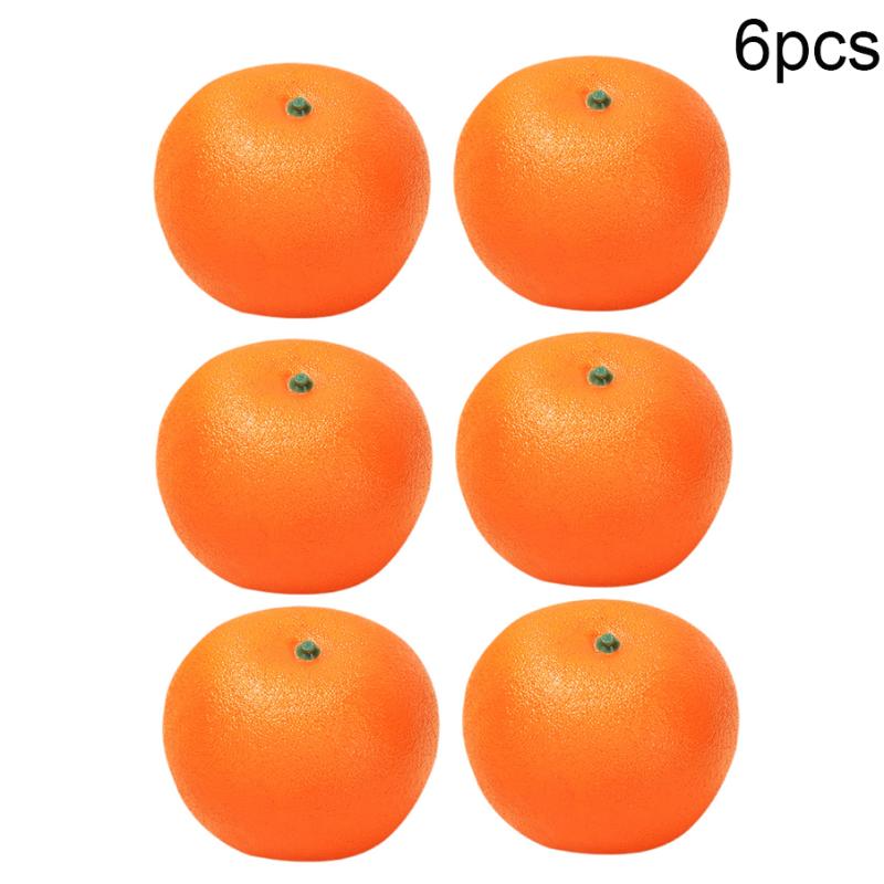 2/4/6Pcs Artificial Orange Diy Fake Fruits Kindergarten Plastic Fruit For Christmas Home Wedding Photography Decoration