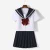 White Two-Piece Japanese JK Sailor Uniform Set with Long & Short Sleeves