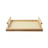 Hollow Serving Tray with Handles Handmade Kitchen Fruit Platter Bamboo Hand-Held Tray  Food
