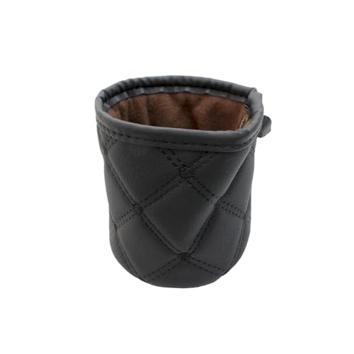 Pit Life Leather Drink Holder for Cars (Black/Insert) Air Conditioner Vent Easy Installation Juice