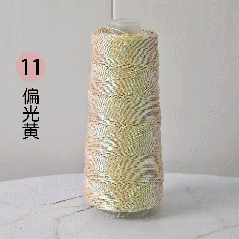 200g Prachtig Glanzend Linnen Goud Zilver Zijde Garen Haken Handbreien Fijne Dunne Naaigaren voor Zomerse Koele Vest Cape